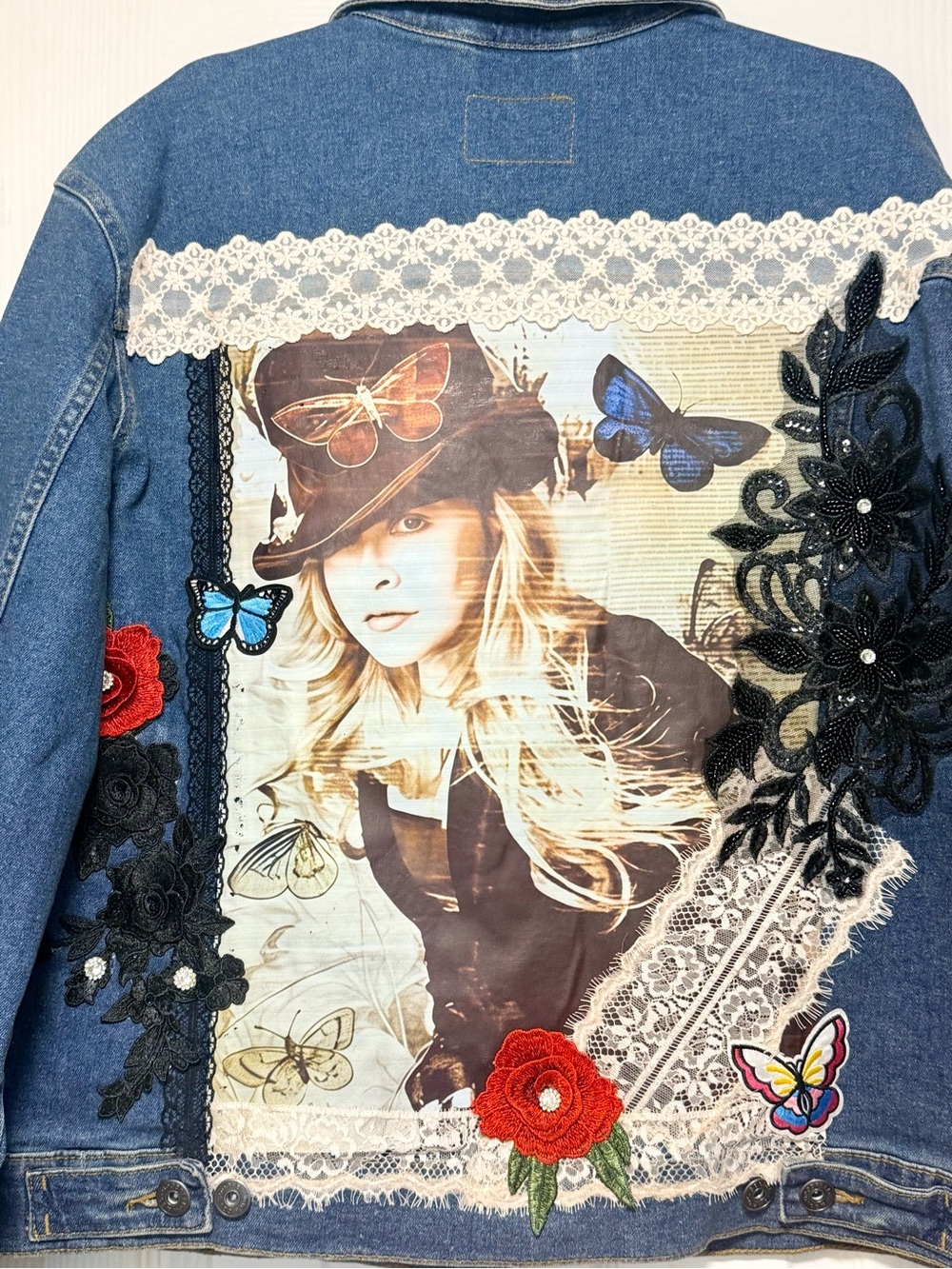 Embellished Stevie Nicks Denim Jacket - Picture 4 of 12